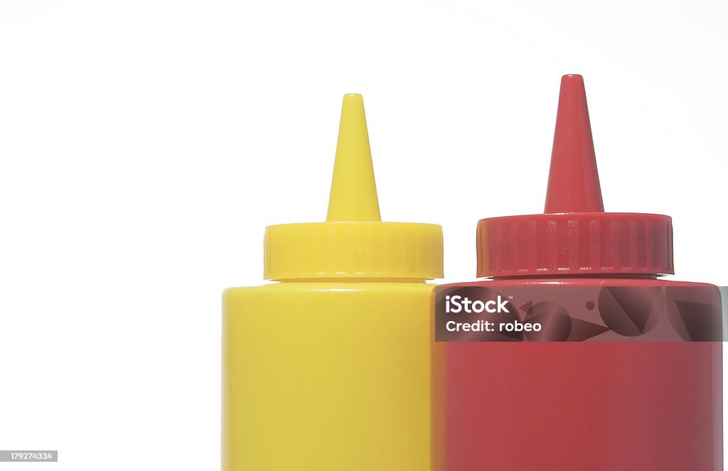 Senape e Ketchup bottiglie - Foto stock royalty-free di Affollato