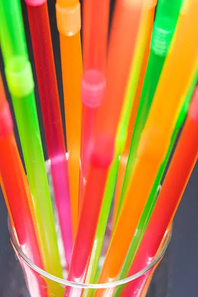 Drinking-straws in a glass