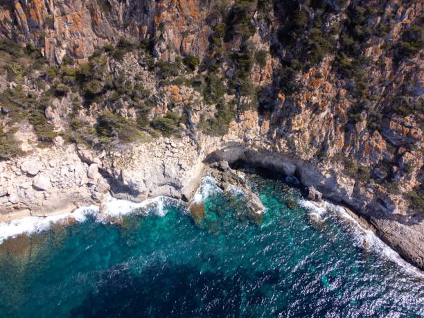 istock Mallorca shore, cliffs and rocky beach, beautiful blue sea 1792747811