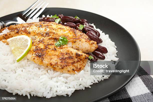 Grilled White Fish Dory With Spicy Creole Cajun Rub Stock Photo - Download Image Now