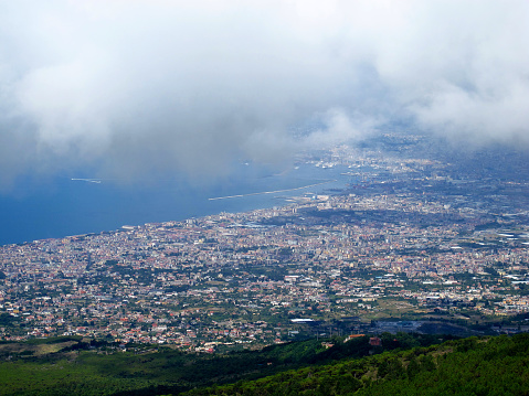 The view on Napoli from Volcano Vesuvius