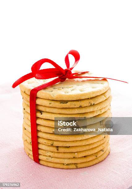 Festive Christmas Shortbread Wrapped Pastry Cookies With Red Stock Photo - Download Image Now