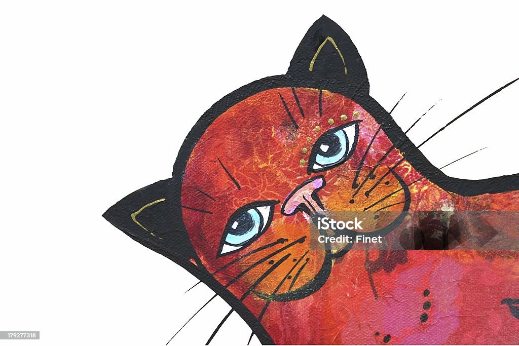 Illustration Gemusterte, rote Katze isoliert auf weiß - Illustration de Image composite libre de droits