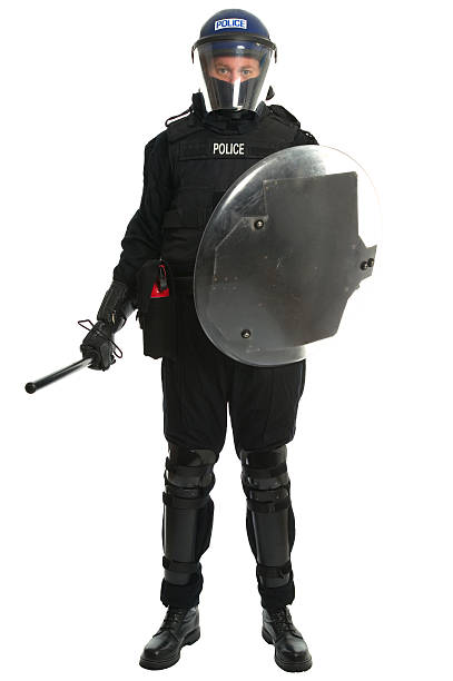 Police riot officer stock photo