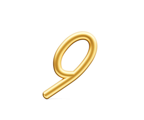 istock 3d Golden Shiny Digit 9 Number Nine Rounded Inflatable Font White Background 3d Illustration 1792783089