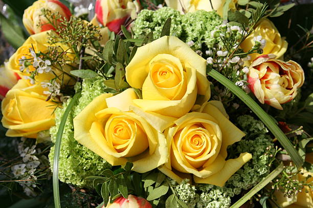 istock Yellow roses and orange tulips 179278571