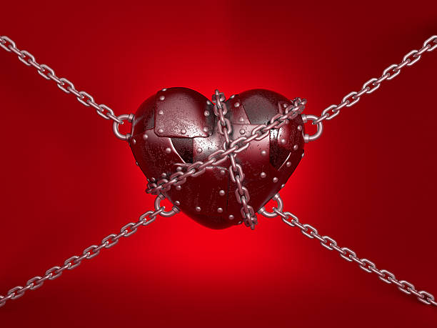 Iron heart stock photo