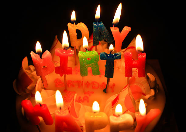 istock Cake and candel  HAPPY BIRTHDAYS  Letters 179279638