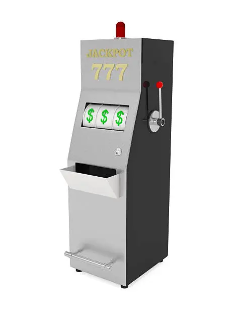 Jackpot Slot Machine in the Casino isolated on white - 3d illustration