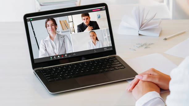 istock Video teamwork group women man laptop home office 1792800068