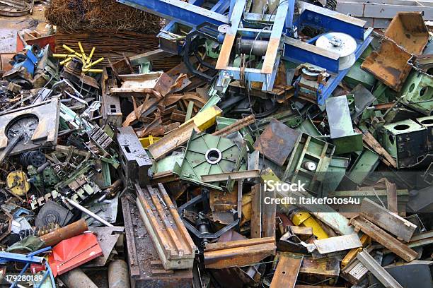 Scrap Metal Yard 3 Stock Photo - Download Image Now - Garbage, Obsolete, Removing