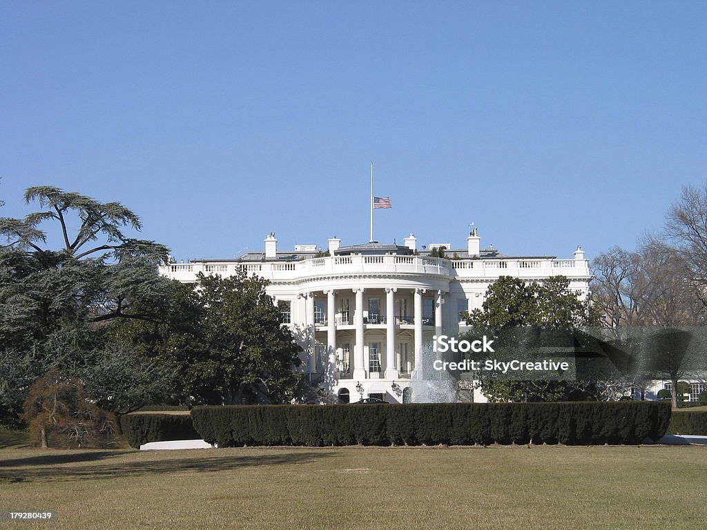 A Casa Branca, Washington D.C. - Foto de stock de Arbusto royalty-free