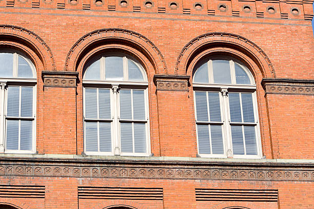 istock Heavy Red Brick Richardsonian Romanesque Style Windows Washington DC 179280746
