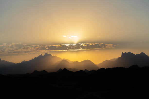 istock Colorful sunset on top of the mountains 1792807571