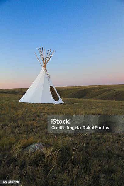 Teepee On The Grasslands Stock Photo - Download Image Now - Saskatchewan, Teepee, Residential Building