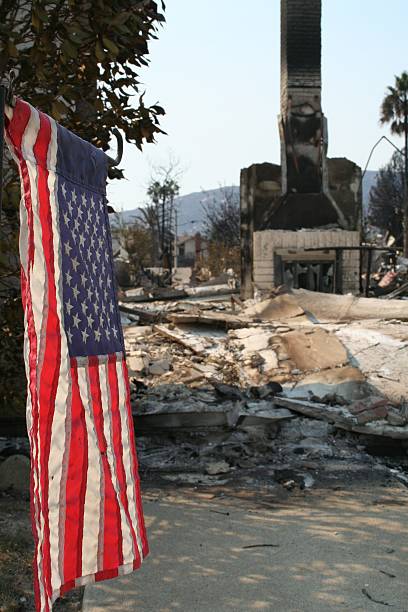istock Flag survives house fire 179281295