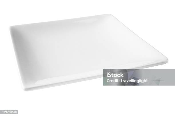 Square Weiße Platte Isoliert Mit Clipping Path Stockfoto und mehr Bilder von Teller - Teller, Quadratisch - Zweidimensionale Form, Weiß