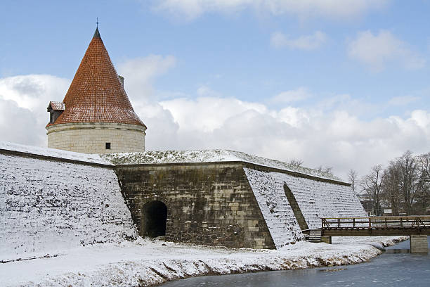 Hameenlinna, Finland - May 17, 2024: General view of the Hame Medieval Castle. It is a 700-year-old medieval royal castle in Hameenlinna, Finland. It is located in Hameenlinna, the city between Helsinki and Tampere.