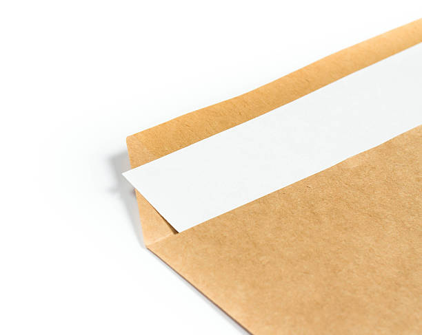 istock Opened brown Recycle  Big  envelope with paper letter inside on 179281866