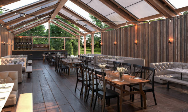 istock Luxurious outdoor upscale restaurant 1792820461