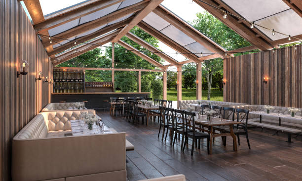 istock Luxurious outdoor upscale restaurant 1792820465