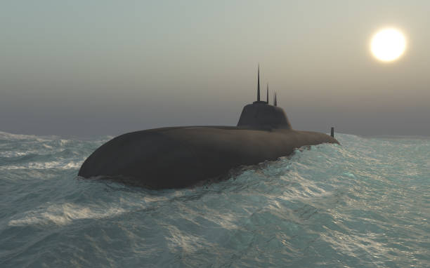 istock Modern submarine in the open sea 1792823159