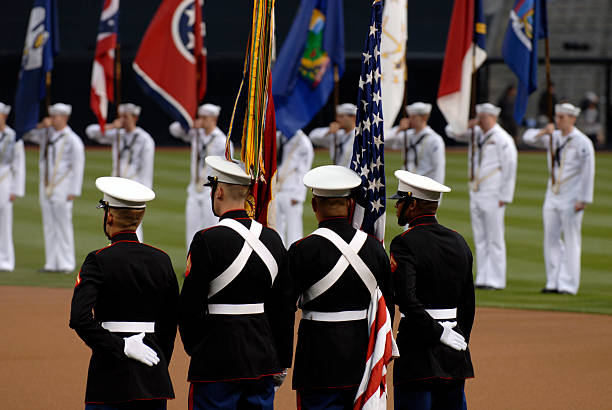 U.S. Marine Corps Color guard stock photo