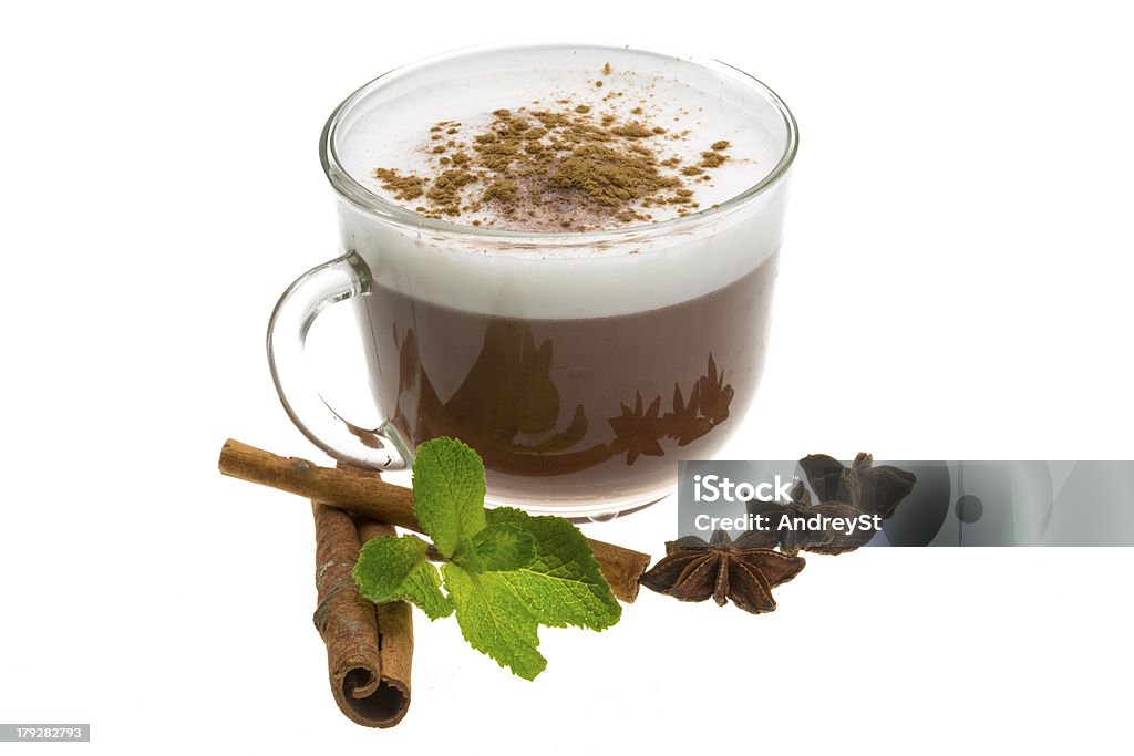 Kaffee mit Milch und Zimt - Lizenzfrei Anis Stock-Foto