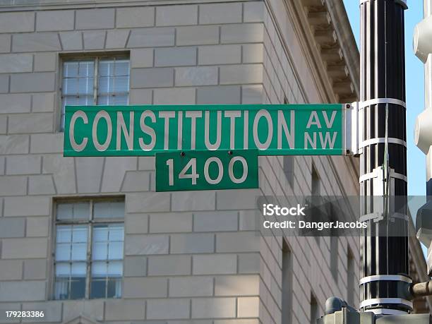 Constitution Avenue In Washington Dc Street Sign Stock Photo - Download Image Now