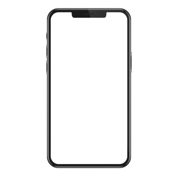 istock Studio shot of Smartphone with blank white screen for Infographic Global Business . Front View Display. Vector illustration. 1792839964