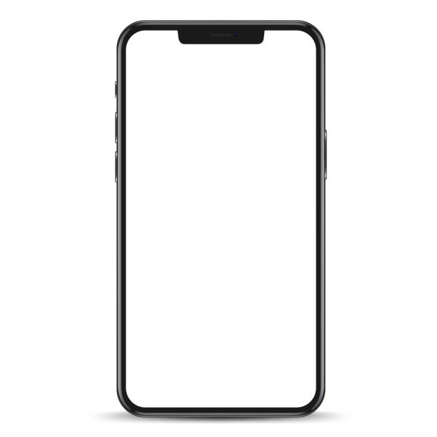 istock Studio shot of Smartphone with blank white screen for Infographic Global Business . Front View Display. Vector illustration. 1792839976