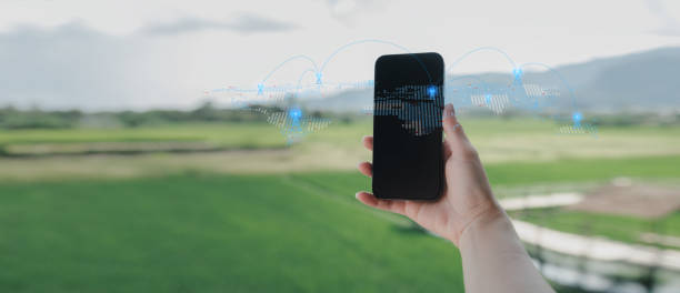istock Wireless transmission and internet connection through 5G network towers, Internet use remote areas, providing telephone network services, wireless signal transmission through telephone network towers. 1792843855