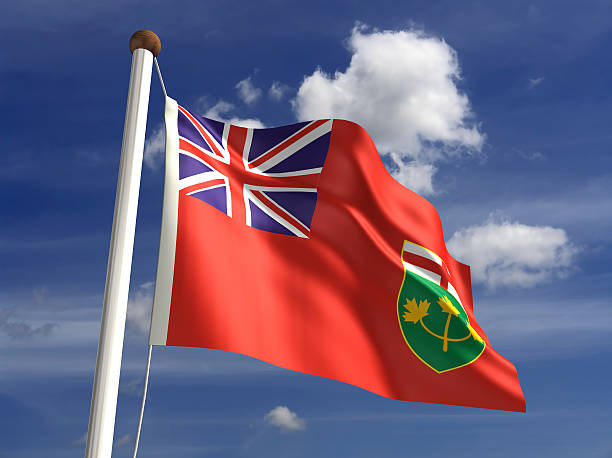 Ontario flag (with clipping path) 3D Ontario flag (with clipping path)see more country... ontario flag stock pictures, royalty-free photos & images
