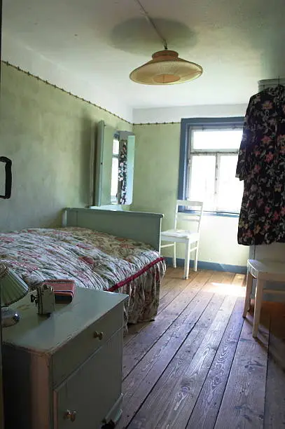 Bed-room in an old german farmhouse.