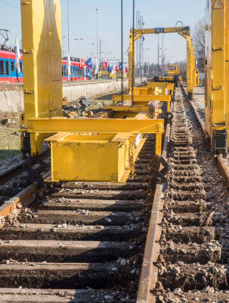 istock Reconstruction of the railway line 1792847691