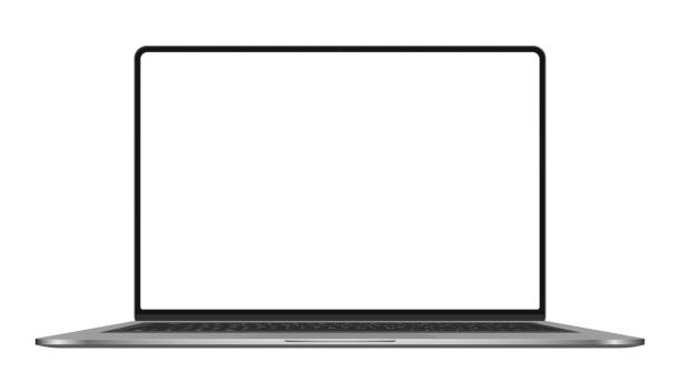 istock Laptop with transparent screen. Laptop mockup. Stock royalty free 1792849385