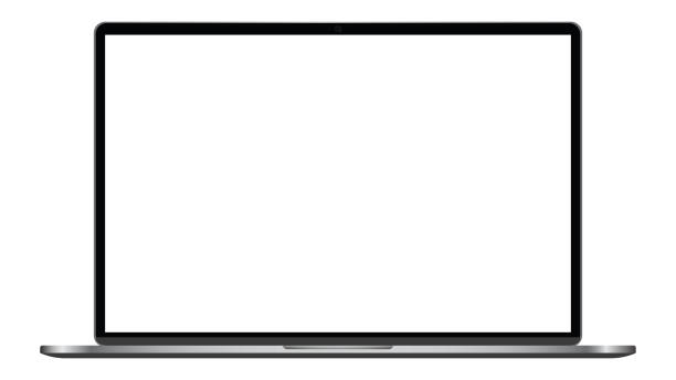 notebook s průhlednou obrazovkou. maketa notebooku. stock bez licenčních poplatků - model vyrobený předmět stock ilustrace
