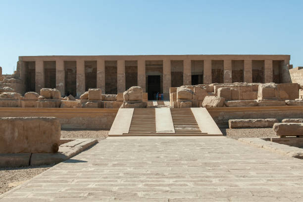 The Mortual temple of Seti in Abydos Egypt Abydos january 3 2008 - entrance of Seti temple abydos stock pictures, royalty-free photos & images