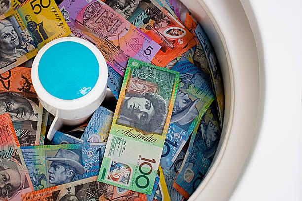 Laundering Money stock photo