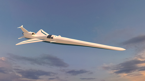 Ilustration of a modern supersonic aircraft