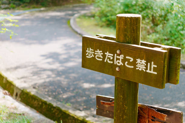 istock 'Do not smoke while walking' sign at a street 1792869408