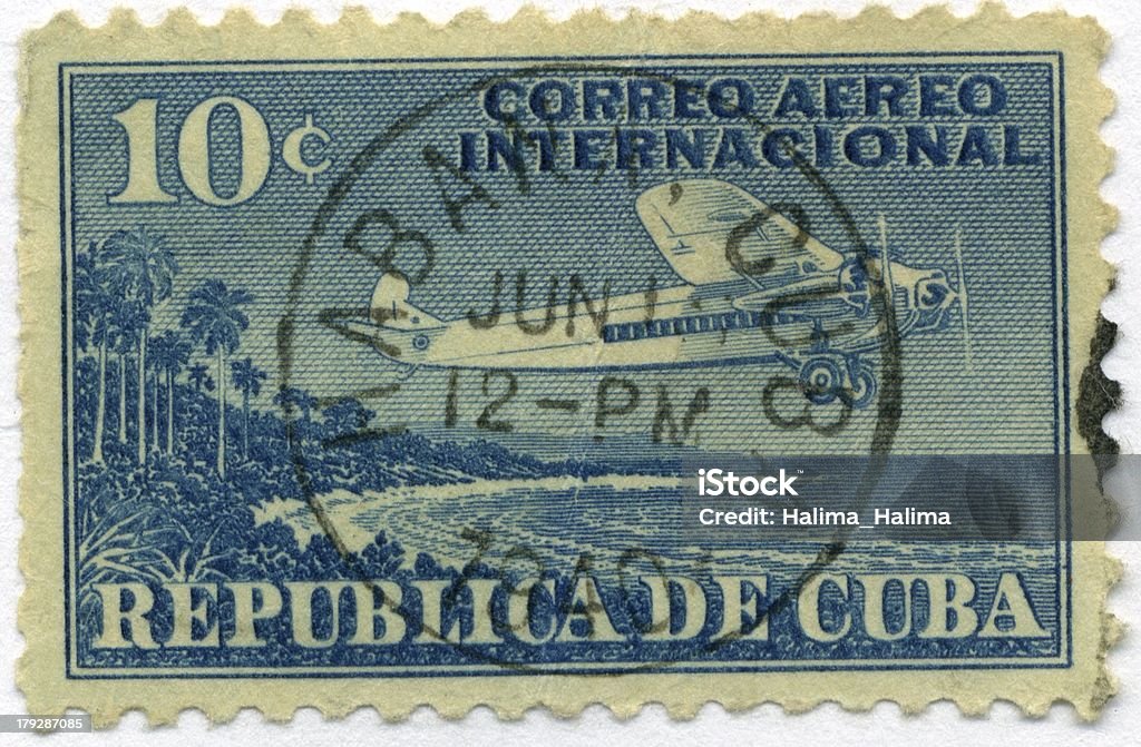 Vintage Postage Stamp Cuba World Ephemera Cuba Stock Photo