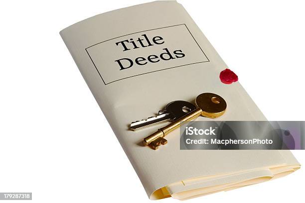 Law Title Deeds And Keys Stock Photo - Download Image Now - Deed, Land, House