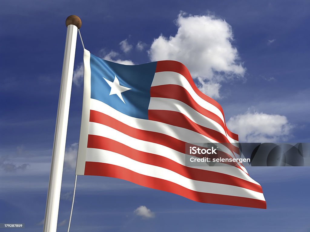 Bandiera della Liberia (con clipping path - Foto stock royalty-free di Ambientazione esterna