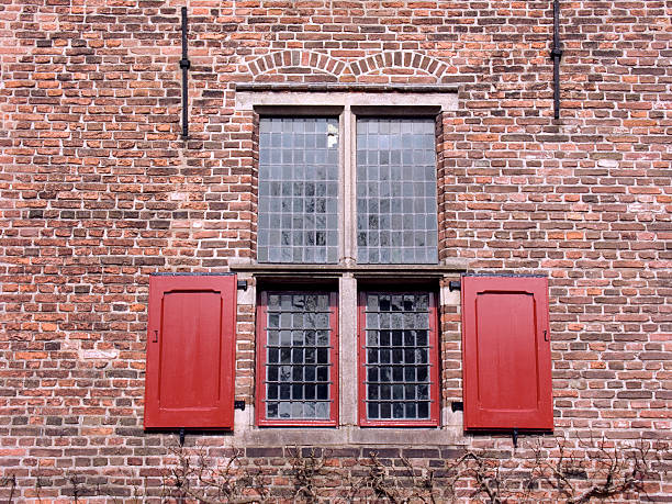 old windows old windows in a castle double hung window stock pictures, royalty-free photos & images