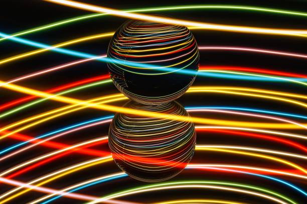 istock Glass ball painted with color lights 1792895705