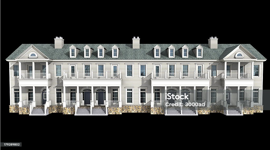 3 d Modell der weißen siding Wohnung - Lizenzfrei Architektur Stock-Foto