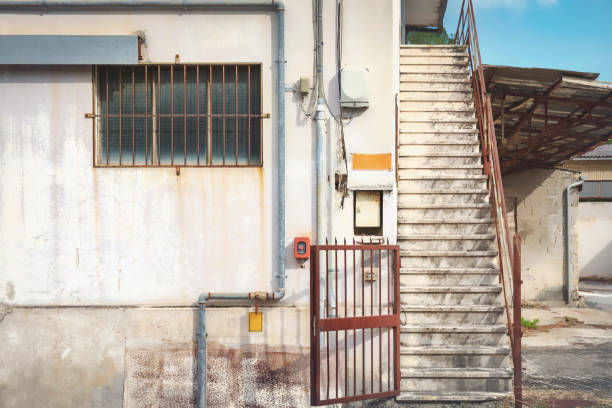 istock Old abandoned factory, exterior view 1792898999