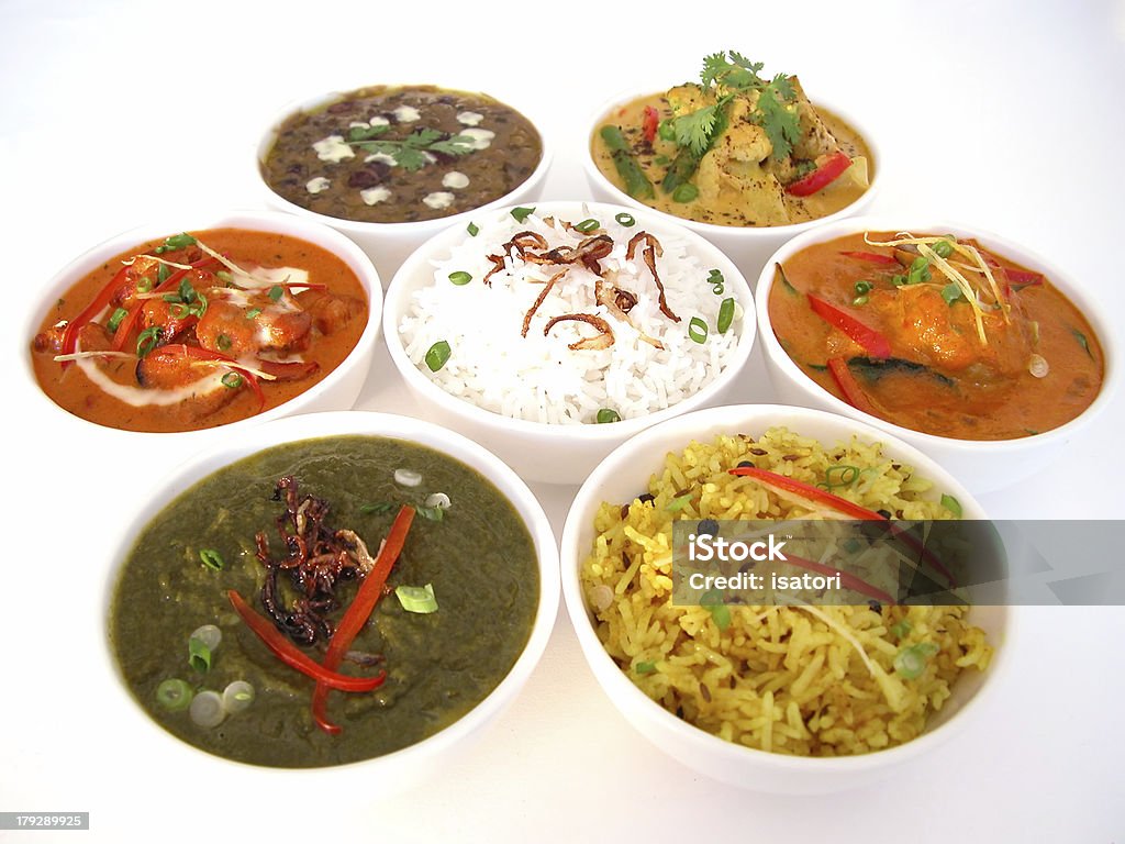 Taste of India Indian curries and rice dishes Butter Chicken Stock Photo