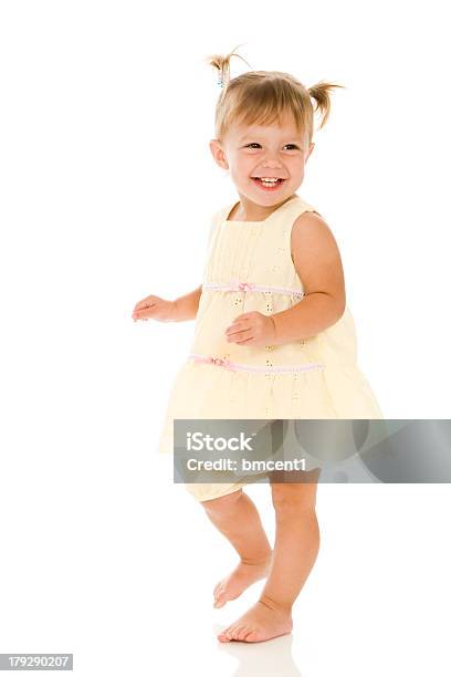 Smiling Dancing Toddler Girl Stock Photo - Download Image Now - Toddler, Baby - Human Age, White Background